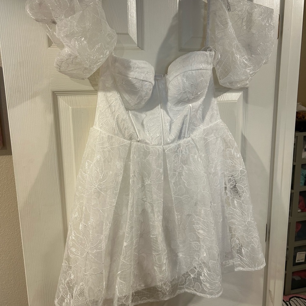 Lulu's White Lace Mini Dress